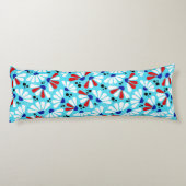 Coneflower Confetti op Tropical Blue Lichaamskussen (Achterkant)