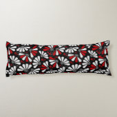 Coneflower Confetti op zwart Lichaamskussen (Achterkant)