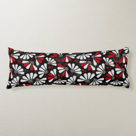 Coneflower Confetti op zwart Lichaamskussen