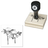 Coneflower Line Drawing Rubberstempel (Gestempeld)