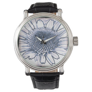 Coneflower Sketch Horloge