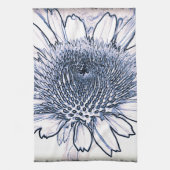 Coneflower Sketch Theedoek (Verticaal)