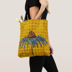 Coneflower Yellow canvas tas