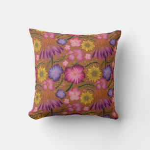 Coneflower Yellow Floral Pattern Briefkaart Kussen