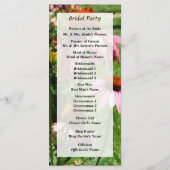 Coneflowers in het Garden Wedding Programme Programma (Achterkant)