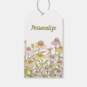 Coneflowers Waterverf Bloemen Botanische Kunst Cadeaulabel (Voorkant)