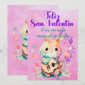 Conejito Guitarrista saludo san valentin Feestdagenkaart (Voorkant / Achterkant)