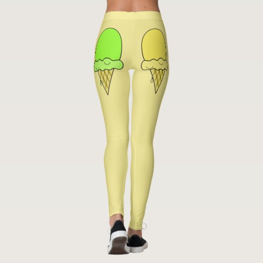 cônes de crème glacée leggings jaunes (Dos)