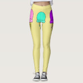 cônes de crème glacée leggings jaunes (Devant)