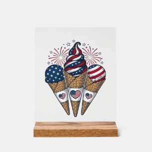 Cônes de glace patriotiques vintage Quatre Juillet