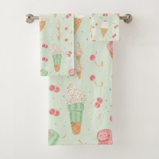 Cônes de glace sucrés Pastel Menthe Été (En situation)