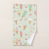 Cônes de glace sucrés Pastel Menthe Été (Serviette à main)