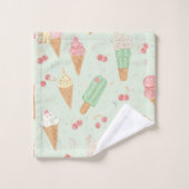 Cônes de glace sucrés Pastel Menthe Été (Gant de toilette)