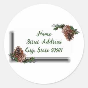Cônes de pin de Noël avec étiquette