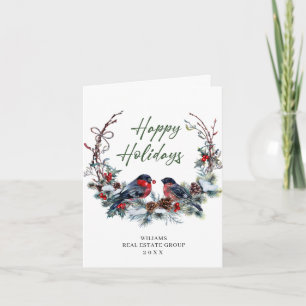 Cônes de Pin de Noël Carte de Vœux Entreprise Rust