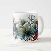 Cones de pin de Noël et baies 20oz Mug for Coff (Devant droit)