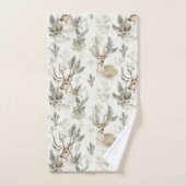 Cônes de pin verts cerf Noël (Serviette à main)