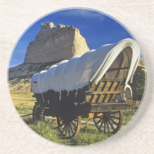 Conestoga wagen bij Scottsbluff National Zandsteen Onderzetter