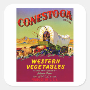 Conestoga Westerne groenten Vierkante Sticker