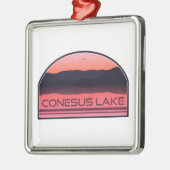 Conesus Lake New York Red Sunrise Metalen Ornament (Links)