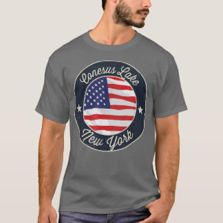 Conesus Lake - Patriotic New York Souvenir T-Shirt