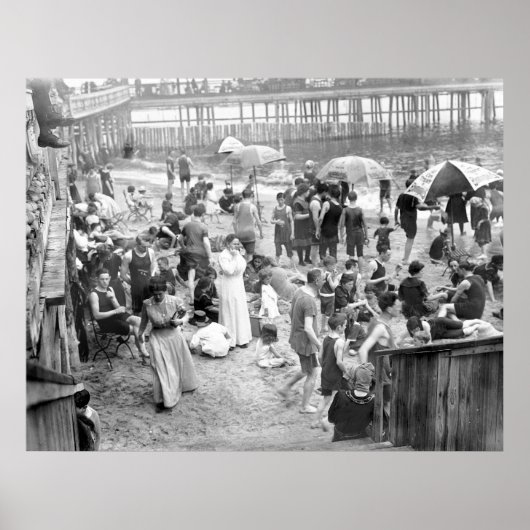 Coney Island Beach Scene Poster (Voorkant)