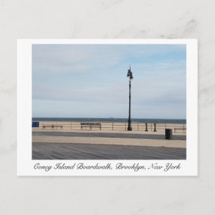 Coney Island Brooklyn Boardwalk in de Winter Briefkaart