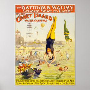 Coney Island Circus Acrobat Poster