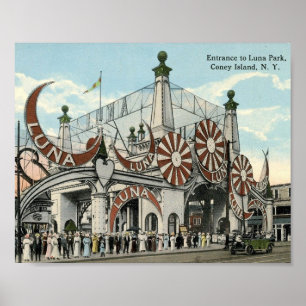 Coney Island, entree,  geïnspireerd Poster