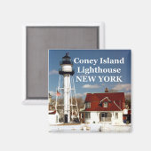 Coney Island Lighthouse, New York Magnet Magneet (Voorkant / Achterkant)