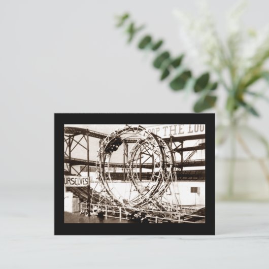 Coney Island Loop the Loop Roller Onderzetter Brie Briefkaart (Staand voorkant)