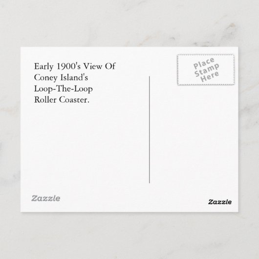 Coney Island Loop the Loop Roller Onderzetter Brie Briefkaart (Achterkant)