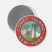 Coney Island, New York Magnet Magneet (Voorkant / Achterkant)