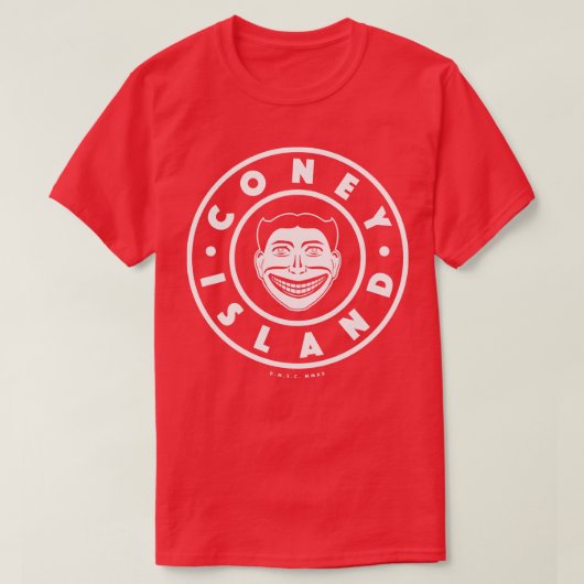 Coney Island New York Steeplechase Face Circle Whi T-shirt (Design voorkant)