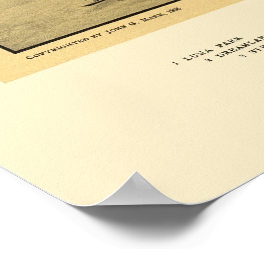 Coney Island, NY Panoramic Map - 1906 Poster (Hoek)