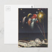 Coney Island Vuurwerk Briefkaart (Voorkant / Achterkant)