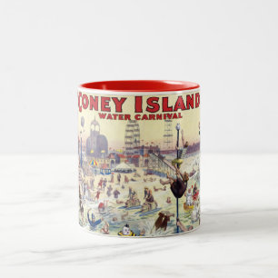 Coney Island Water Carnival, 1898 - Tweekleurige Koffiemok