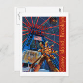 Coney Island Wonder Wheel Briefkaart (Voorkant / Achterkant)