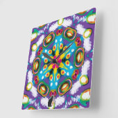 Confection Kaleidoscope Vierkante Klok (Hoek)