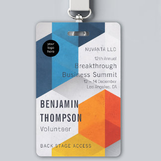 Conferentie Zakelijk Bedrijfsevenement Bold Hexago Badge