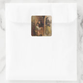 Confession, 1862 (olie op canvas) vierkante sticker (Tas)