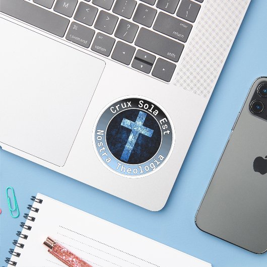 Confessional Lutheran Sticker (Laptop met iPhone)
