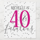 Confett 40 et fabuleux Étiquettes de vin de fête d (Étiquettes simples)