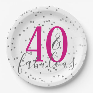 Confetti 40 en Borden van de feestdag van de Fabul Papieren Bordje
