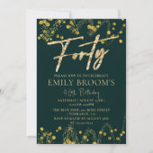 Confetti 40e anniversaire Forty Gold Invitation (Devant)