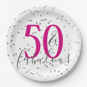Confetti 50 en Borden van de feestdag van de Fabul Papieren Bordje