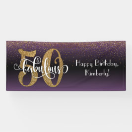 Confetti 50 en Fabulous Birthday Paars Black Ombre Spandoek