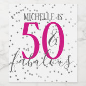 Confetti 50 & Fabuleux Étiquettes de vin de fête d (Étiquettes simples)