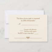 Confetti à effet doré sur crème RSVP (Dos)