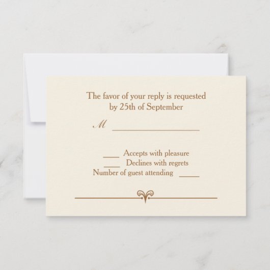 Confetti à effet doré sur crème RSVP (Dos)